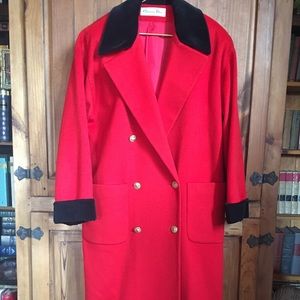 Christian Dior 100% Wool Red Size 10 Coat